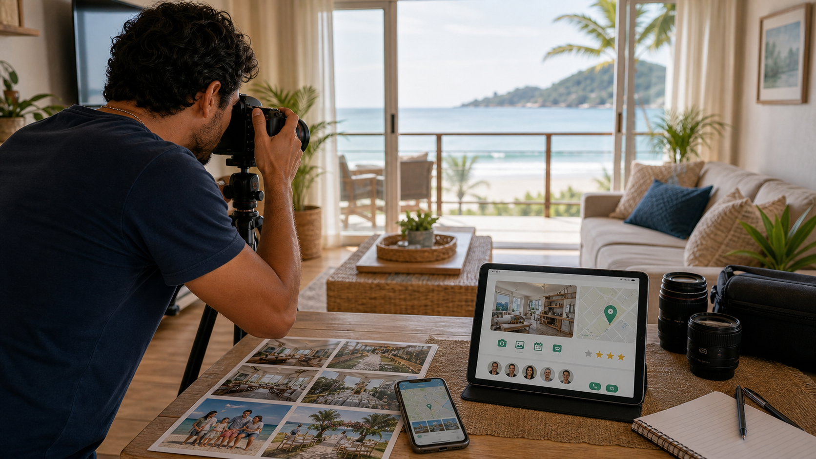 Portfólio de fotógrafo em Itapoá com imóveis, eventos e contato online